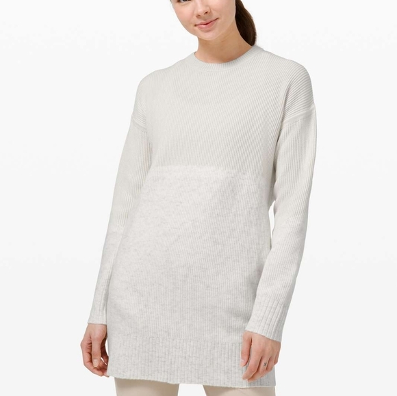 Lululemon Restful Intention Ribbed Sweater Dress Angel‎ Wing Cashmere Wool Blend - Picture 11 of 12